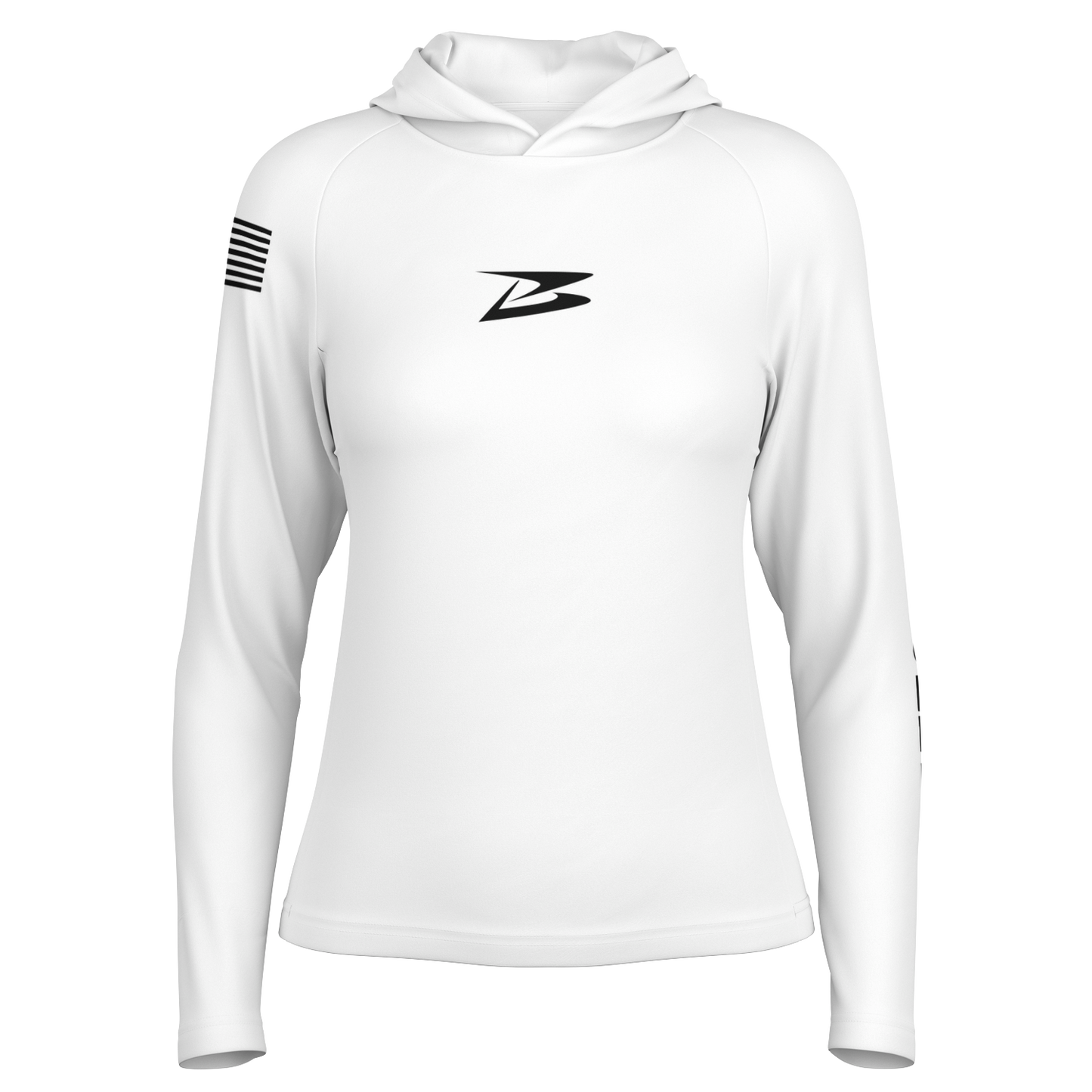 BullyPro | White | Women's Long Sleeve Hooded Performance Shirt - BullyTrend