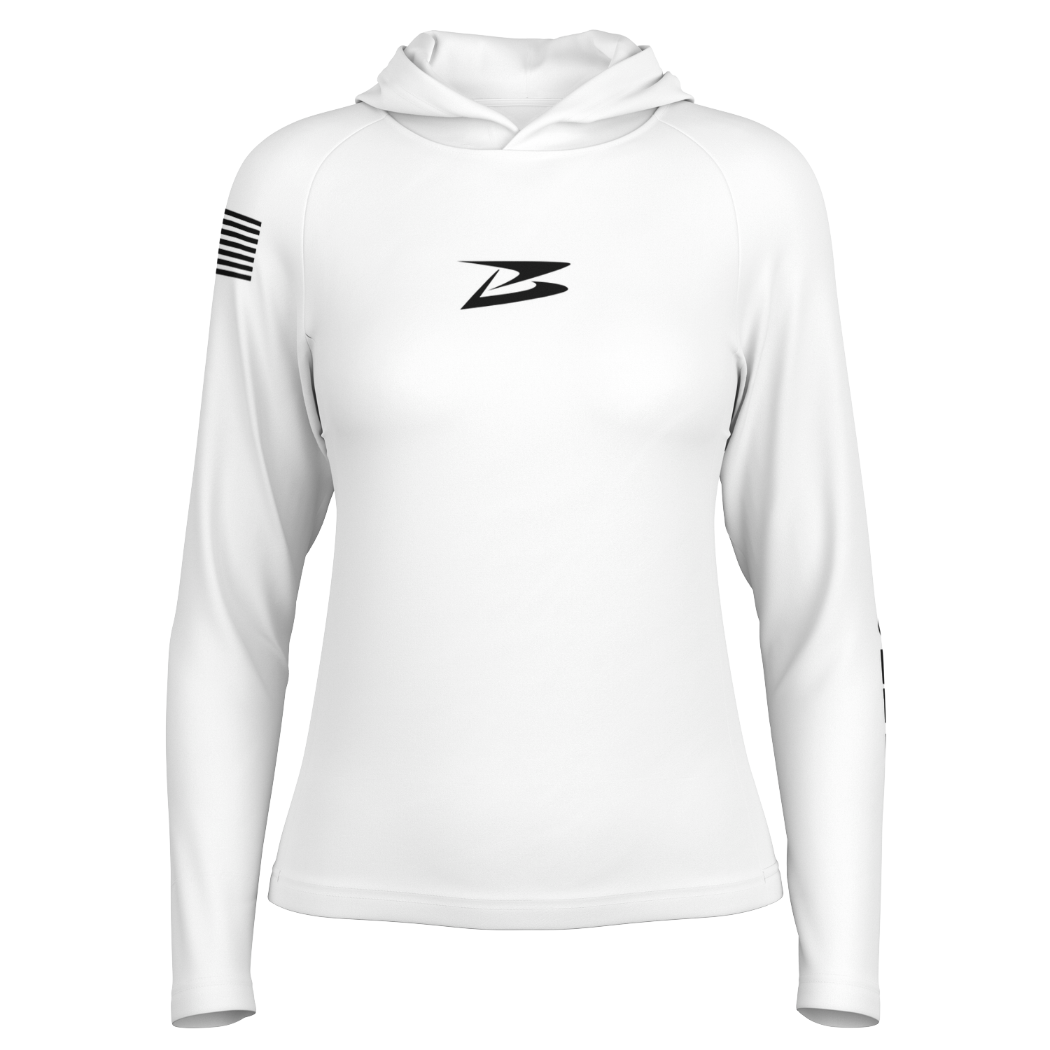 BullyPro | White | Women's Long Sleeve Hooded Performance Shirt - BullyTrend